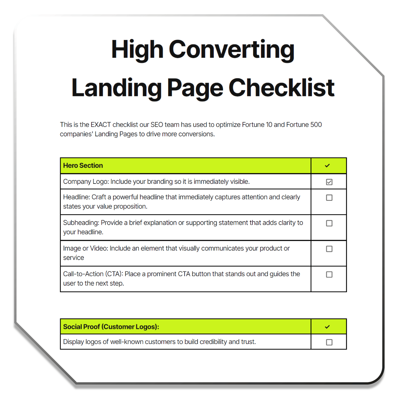 High-ConVErtingLanding-Page-Checklist